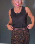 Pleated Printed Skirt Size Size T4