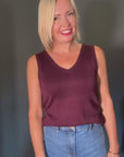 Iridescent Top in Burgundy