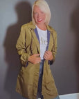 Water-Repellent Parka in Olive Green
