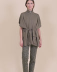 Zipped Cape in Khaki