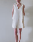 Dress in Cream with Detachable Brooch Size 8
