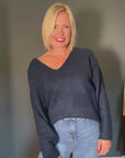 Reversible Sequin Jumper in Petrol Blue