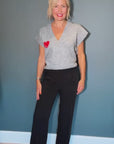 Asymmetrical Belt Trousers in Black Size 12