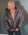Puffer Jacket in Steel Grey T0