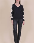 Two-Tone Graphic Jumper