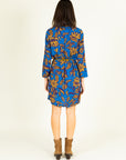 Printed Shirt Dress in Cobalt  T2 Size 12-14
