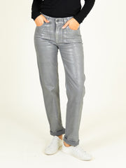 Romy Coated Jeans in Silver