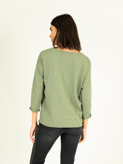 Sequined T-Shirt in Khaki