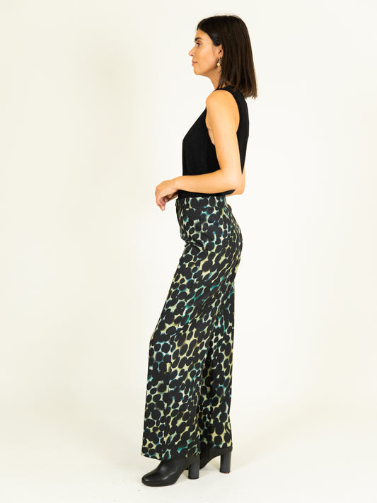 Wide Printed Trousers in Multi