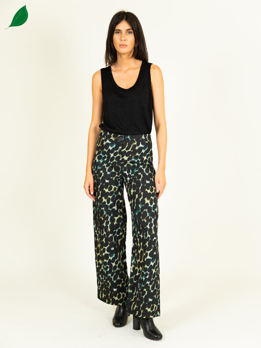 Wide Printed Trousers in Multi