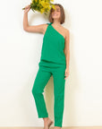 Asymmetric top and trousers Size 10