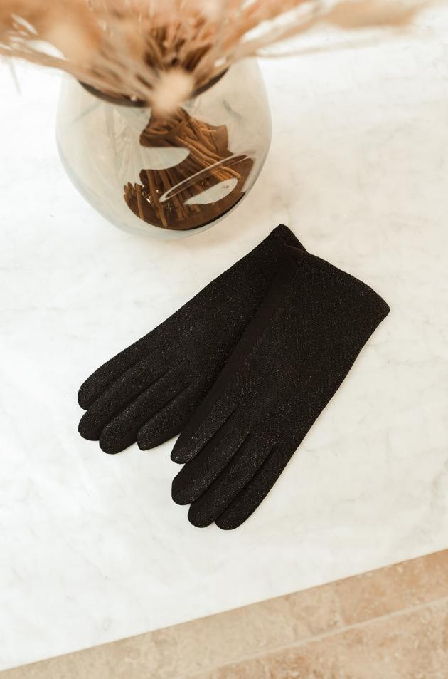 Lurex gloves in Carbon Grey