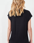 V-neck t-shirt -   Black