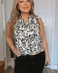 Sleeveless Printed Shirt Size 4